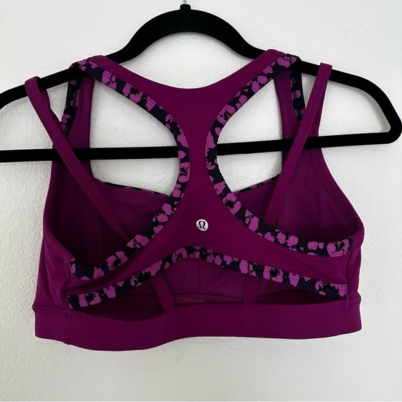 Lululemon Splendour Sports Bra Cheetah Ultra Violet Purple Size 10 Women’s - Picture 5 of 9